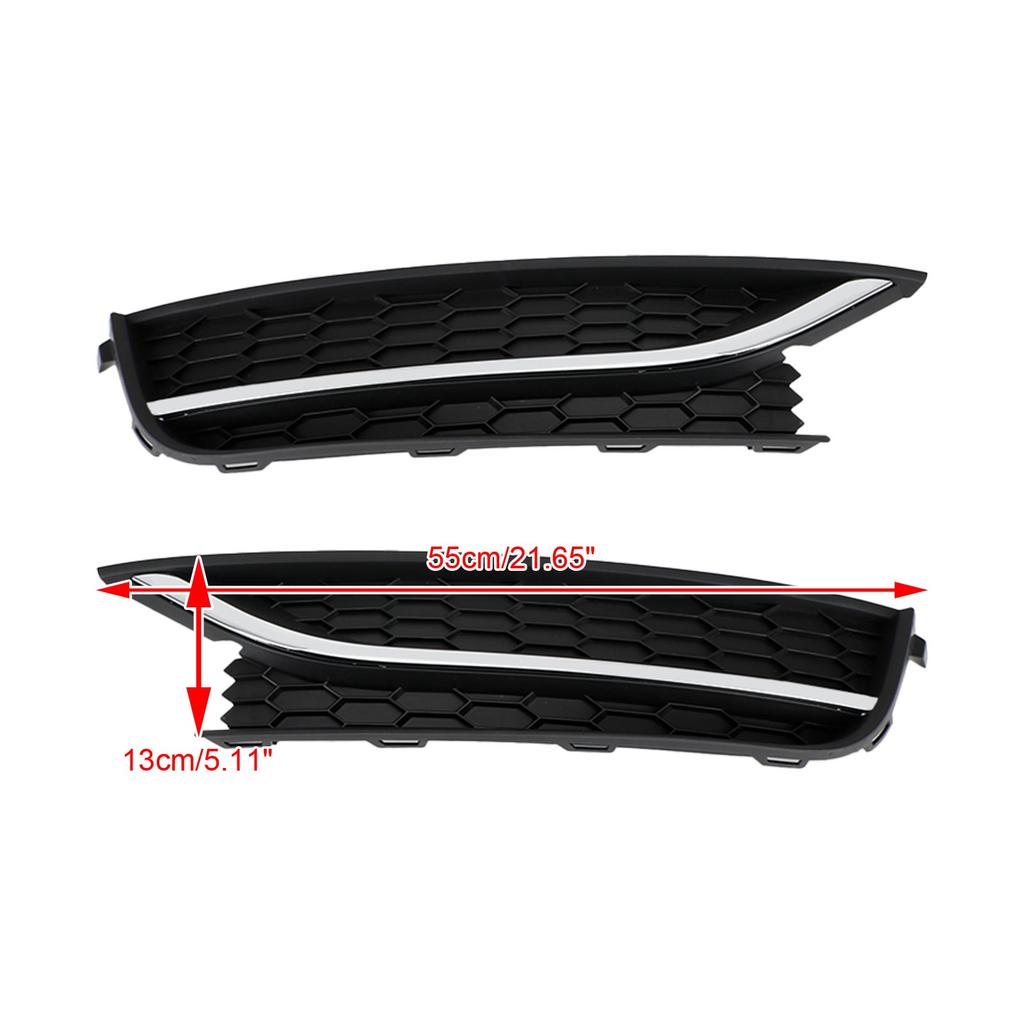 2PCS Front Driving Fog Light Cover Fit VW Passat 2012-2015 Black/Chrome