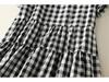 Women's Short Sleeve Plaid Shirt Dress - Fashionable, Loose-Fit, Slimming Cotton and Linen Design
