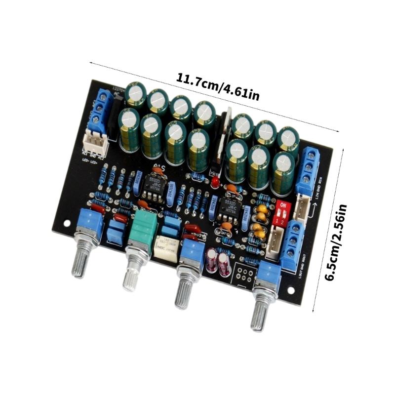 JRC5532 Front Stage Tone Board 12-15V Power Amplifier Board HIFI Tone Board High Bass Adjustment Home Amplifier