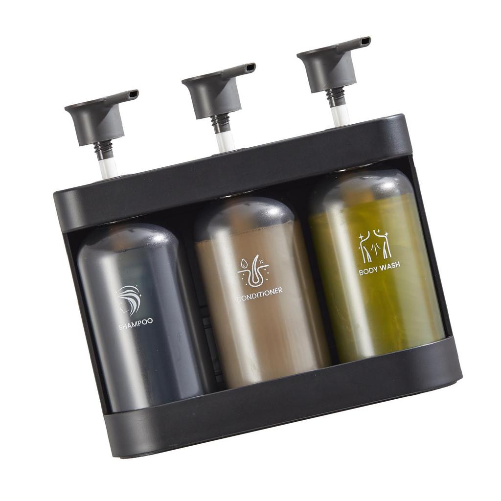 Shower Soap Dispenser Wall Mounted Shower Dispenser 3 Chamber Shampoo Conditioner Body Wash Dispenser for Bathroom