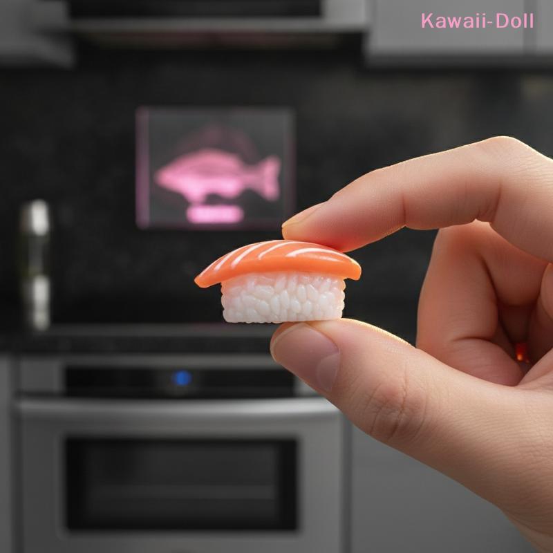 [DO]10Pc Dollhouse Mini Japanese Sushi Model Salmon Roe Sweet Shrimp Sushi Miniature Food DIY Resin Pendant Decoration[DO]