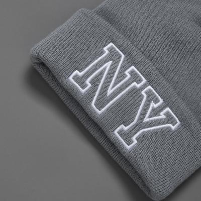 1pc Unisex Embroidered Knitted Hat Letters NY Winter Warm Woolen Hat Fashion All-matching Hat