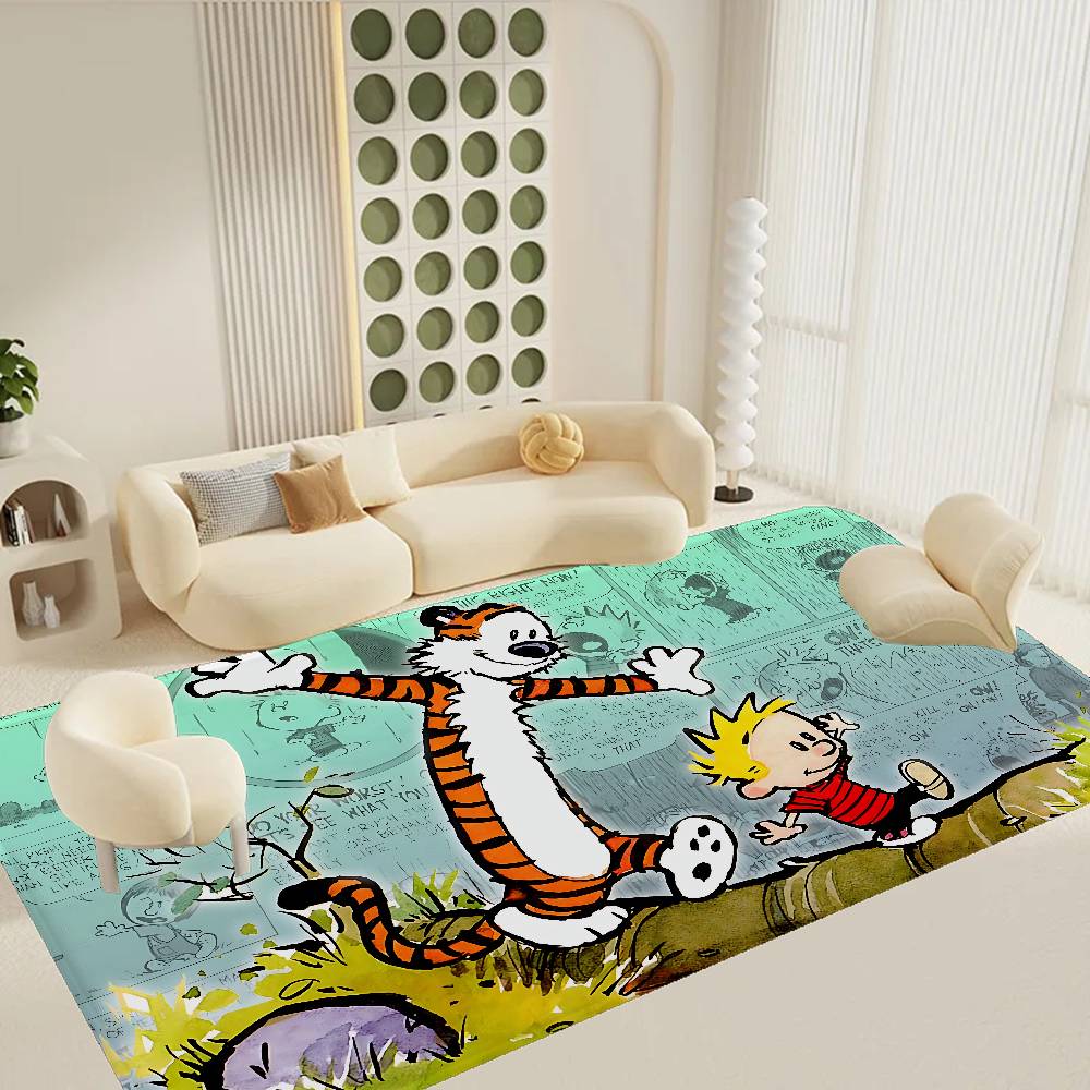 Book C-Calvin And H-Hobbes Floor Mat Rectangle Anti-slip Home Soft Badmat Front Door Indoor Outdoor Mat Hotel Decor Mat