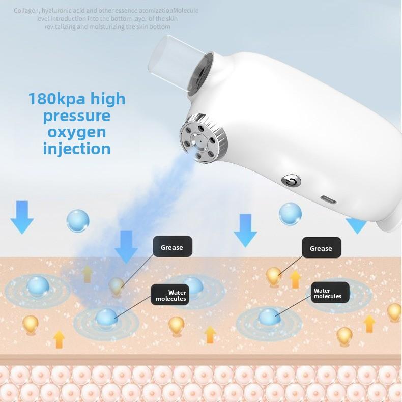 Household Portable Handheld Facial Blue Light Hydro Meter Deep Muscle Bottom Hydrating Serum Introduced Into High Pressure Oxygen Injection Meter