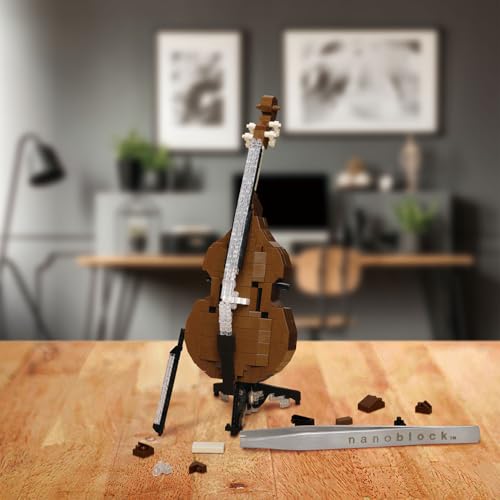 Kawada Nanoblock Double Bass NBM-057, 4.5 X 28 X 21 Cm, Ages 12 and Up, Interior Decoration, Hobby, NBM-057