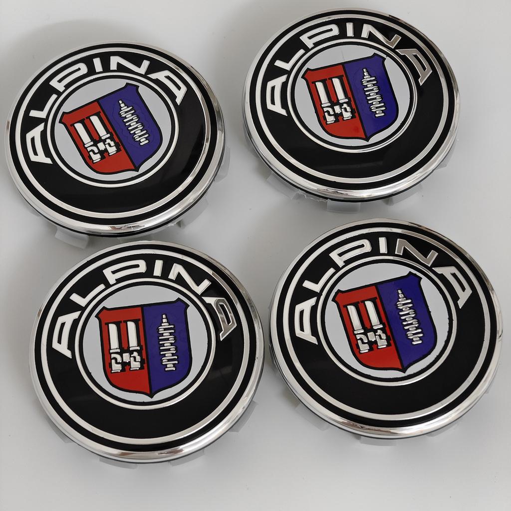 DSJW3 4pcs For BMW 50th E90 E60 F10 F20 G20 G30 E53 E85 E70 56mm 68mm Blue White Car Hub Cap Wheel Center Cap Emblem Badge Accessories