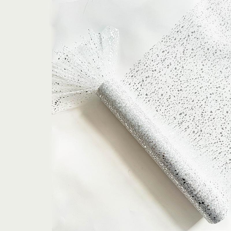 

Gold Leaf Dot Table Runner: Glittering Mesh Decoration for Weddings and Christmas. 33cm Round Placemat