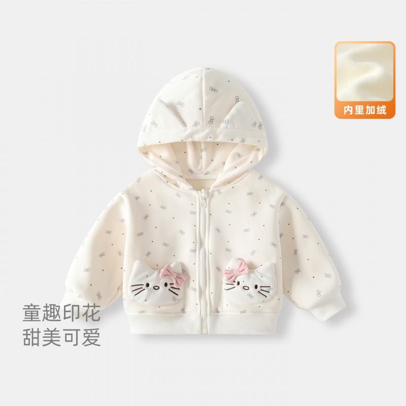 Girls Jacket 2026 Toddler Cotton Soft Fleece Outerwear 1-3 Years Old Baby Casual Open Front Cardigan
