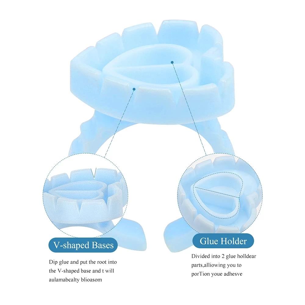 100 Pcs Heart Glue Ring Eyelash Extension Holder Ring Pallet for Tattoo Pigment Adhesive Gel Glue Container Makeup Tools