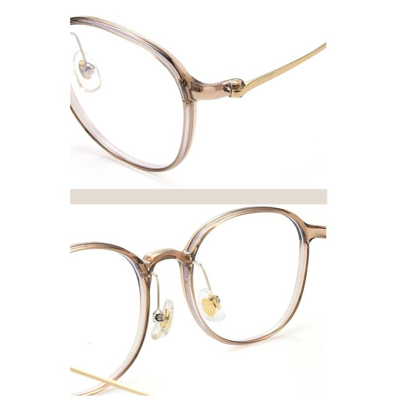 Ultra Lightweight Titanium Glasses Frame For Women Small Face Vintage Stylish Anti Blue Light Prescription Glasses Tea Color Oval Frame