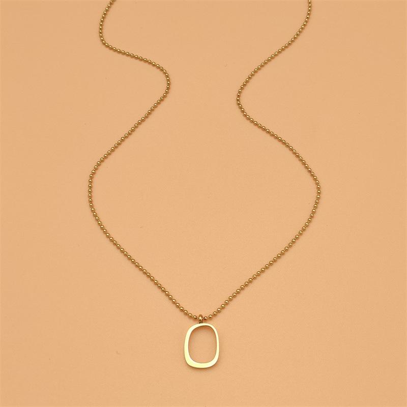 Simple And Versatile Stainless Steel Square Necklace, Sweater Chain Design Female