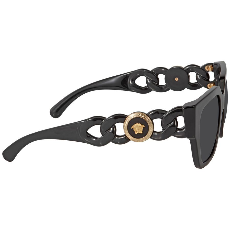 Versace Dark Grey Square Ladies Sunglasses Ve4409 Gb1 87 53