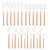 Newest Orange Silver 304 Stainless Steel Dinnerware High Quality 24Pcs Cutlery Set Matte Blue Flatware Knife Fork Spoon Hanging Tableware Set