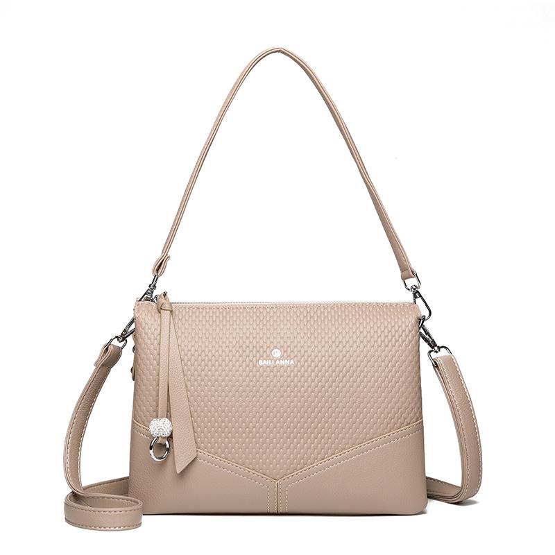 Ladies' Single-shoulder Leather Handbag with High-class Style, Stylish Crossbody Bag, Mother Bag