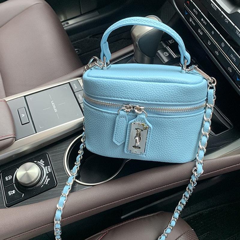 Damen Sommer Macaron Ovale Handtasche: Modische Schulter- & Umhängetasche mit Lychee-Muster