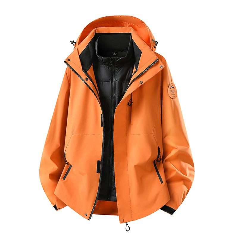 Men Women 3-in-1 Waterproof Windproof Hiking Jacket With Removable Down Liner Outdoor Trekking Camping Winter