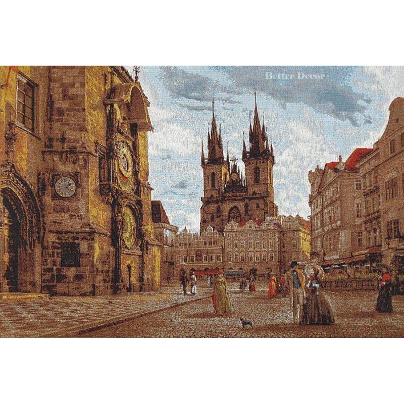 Tapestry jacquard fabric old Prague 75x100