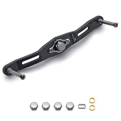HEIGHTEN 130/120/110mm Reel Handle (No Knob) 4mm Thick 1.5K Carbon Fiber Charcoal Cloth for Shimano, Daiwa, and Abu Baitcasting Reels (130mm, Gunmetal