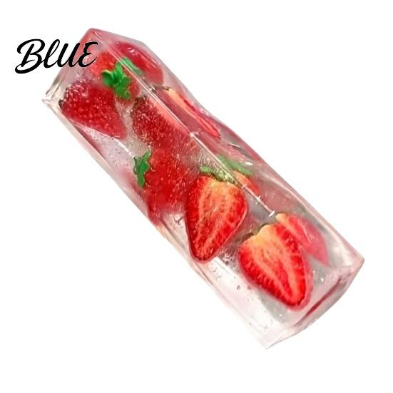 Stress Relief Clear Stick Toy Shapeable Fruit Bar Squeeze Toy No Rebound Soft Stretchy Fidget Strip for Relaxation