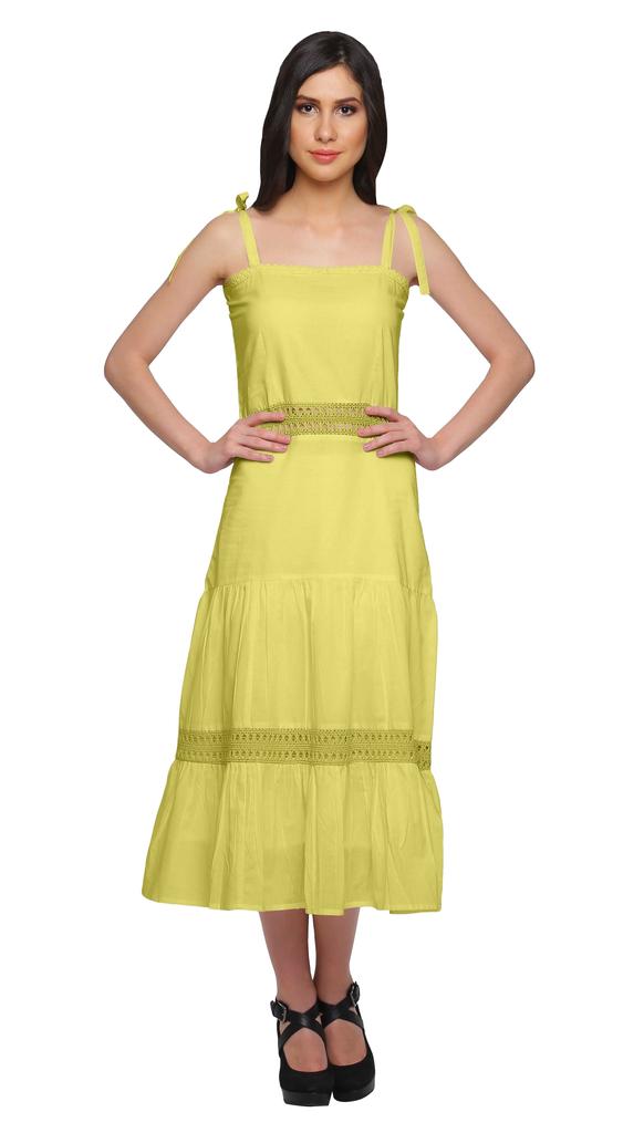 Moomaya Solider verstellbarer Schultergurt Damen Lässiges ärmelloses langes Kleid