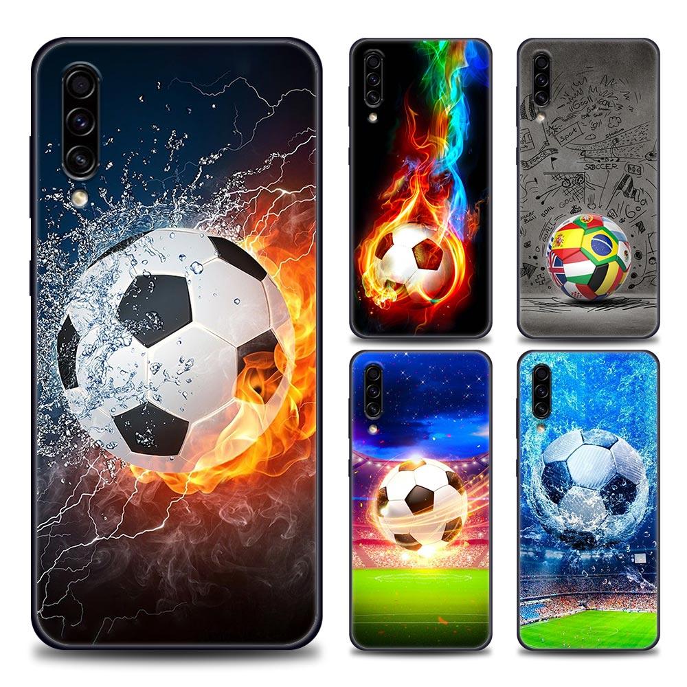 Football Silicone Case For Samsung Galaxy A57 A56 A55 A36 A35 A37 A26 A17 A07 A50 A50s A70 A80 A7 A9 2018 Cover Fire Soccer Ball