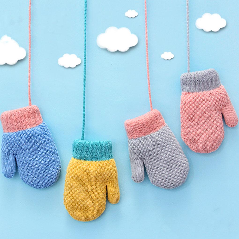 Boys Girls Mittens Toddler Gloves Age 2-3 Soft Hanging Neck Mittens For 1-3 Years Old Baby Mittens