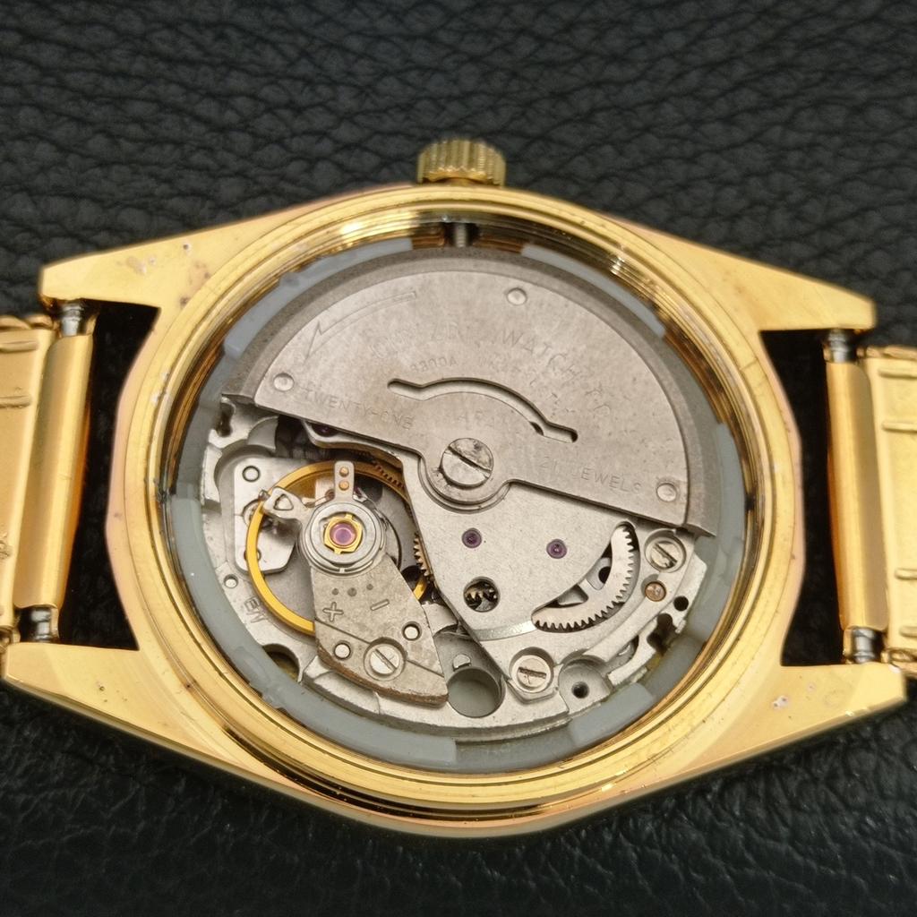 VINTAGE REFURBISHED CITIZEN AUTOMATIC JAPAN MENS YELLOW DIAL WATCH a445268-1