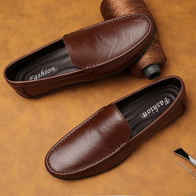 2024 Men Boat Shoes Business Breathable Mens Loafers Shoes Moccasins Flat Shoes Casual Genuine Leather Footwear Slip On Antiskid
