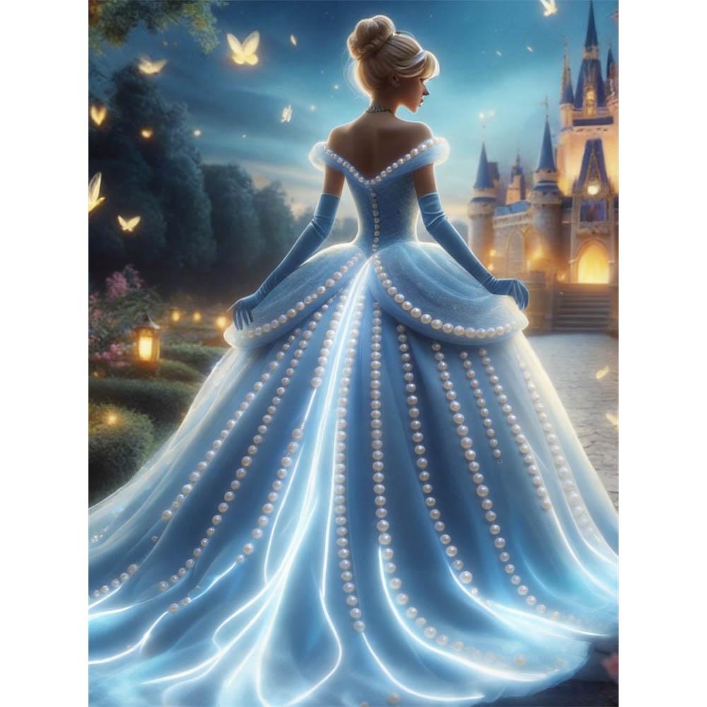 Disney Pearl Painting Princess Sandy Classic Dress 5D Exquisite Landscape Sparkling Painting Craft Home Wall Decoration DIY Handmade Gift