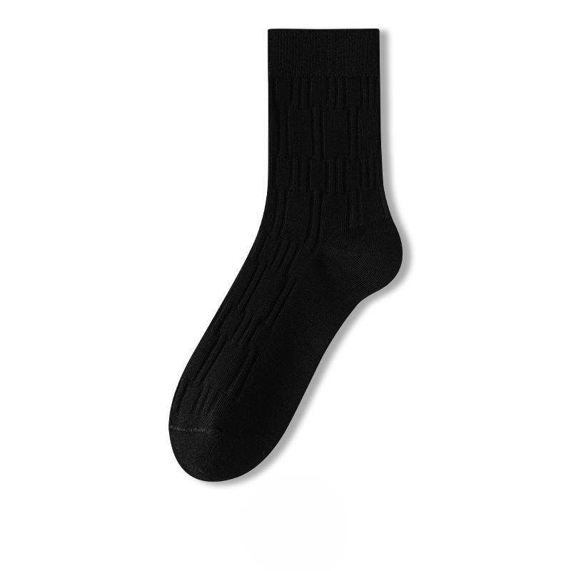 

Male Autumn and Winter Stereo Lingge Senior Business Leisure Sweat Absorbing Breathable Tube Socks 1 pair
