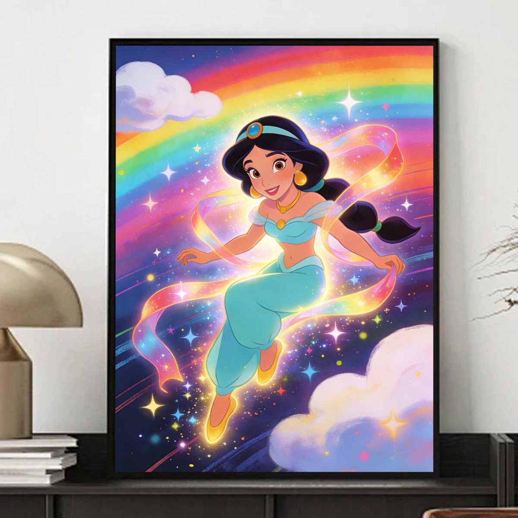 disney diamond painting jasmine with rainbow handmade diy home decoration gifts