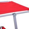 Folding Sun Lounger, Lounge Chairs Reclining Sleeping Bed with Adjustable Sun Shade Awning for Beach, Patio