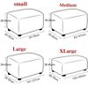 4 Size Option Rectangle Jacquard Ottoman Cover Stretchy Durable Footstool Bench Stool Cover Washable Furniture Protective Cover Stool Cover