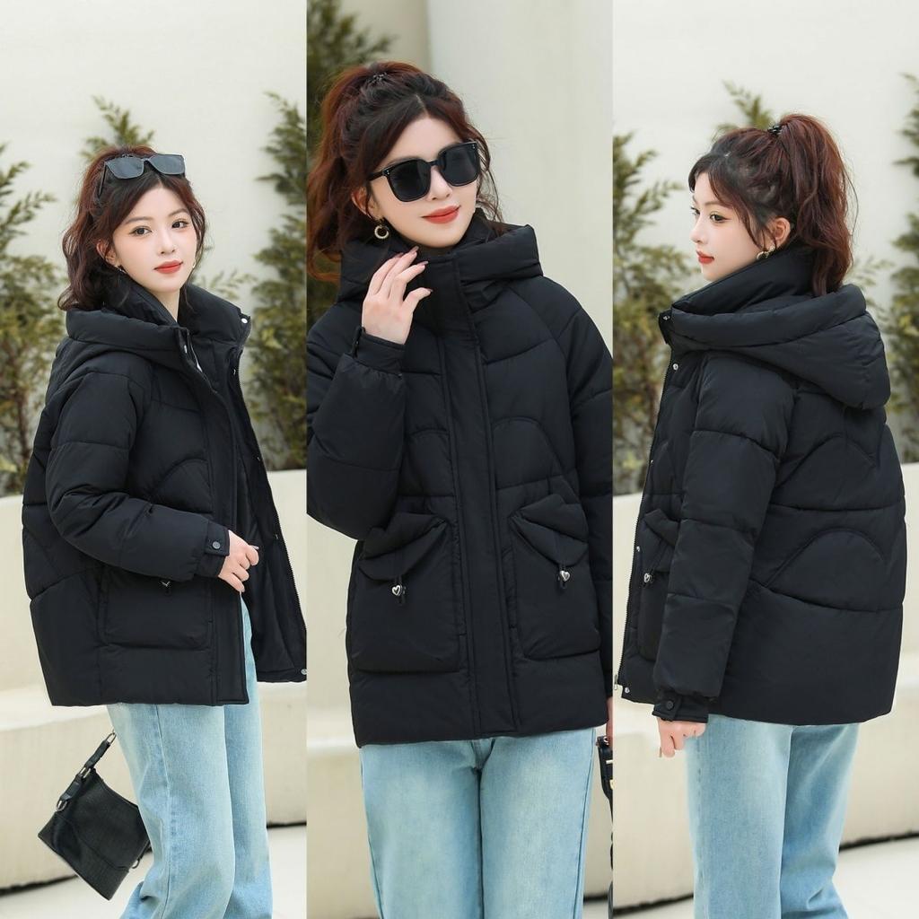 Modische kurze Baumwollwattierte Jacke, Lockere und Warme Baumwollwattierte Jacke für Damen Winter