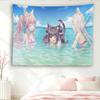 Nekopara Cat Girls Beach Swimsuit Tapestry, Kawaii Neko Anime Wall Hanging for Otaku Bedroom Dorm Decor