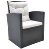 vidaXL 6-tlg. Garten-Essgruppe mit Kissen Poly Rattan Schwarz