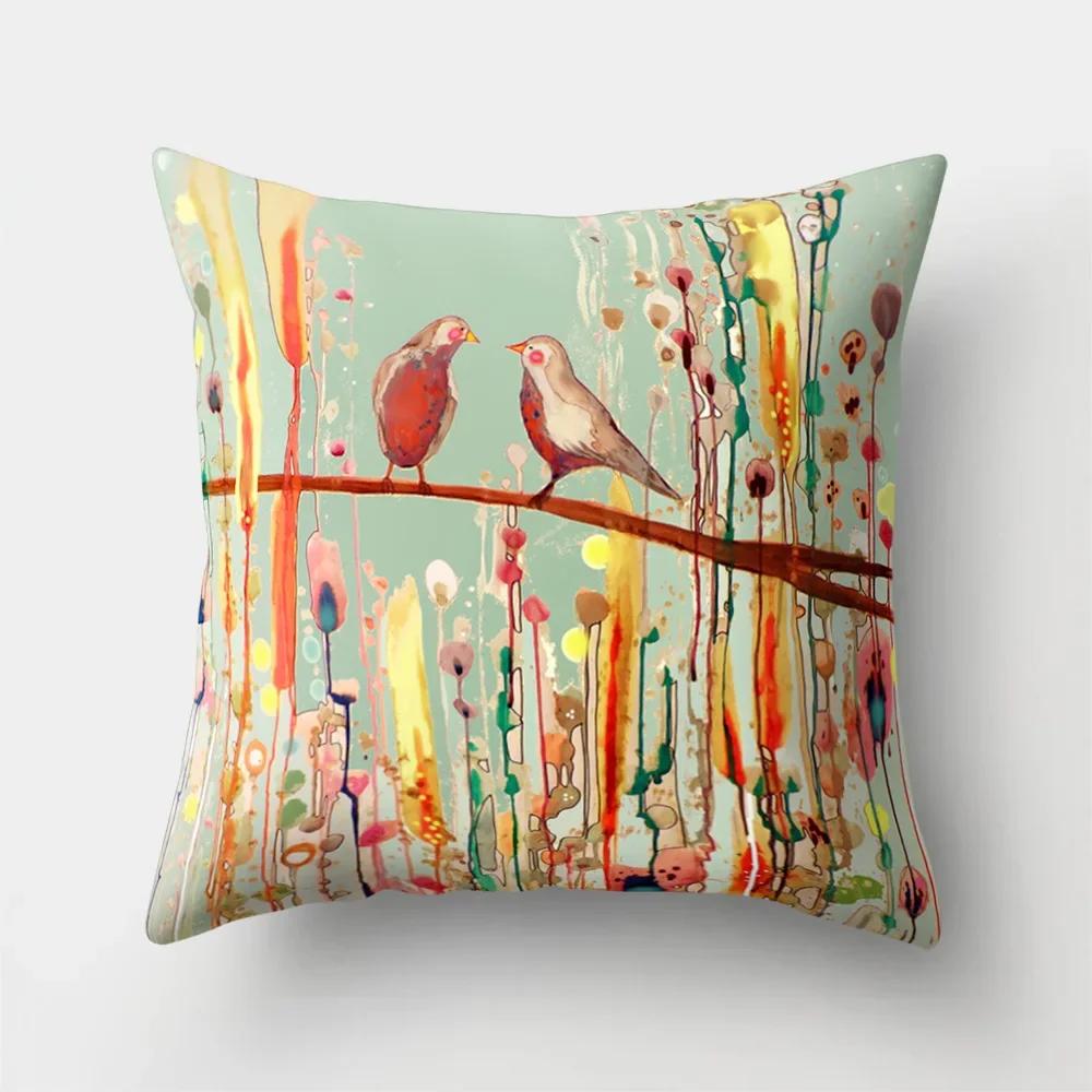 Mode Kissenbezug Cartoon Funda Cojin Sonnenaufgang Überwurfkissen für Schlafzimmer Regenbogen Kissenbezug Housse De Coussin Hogar