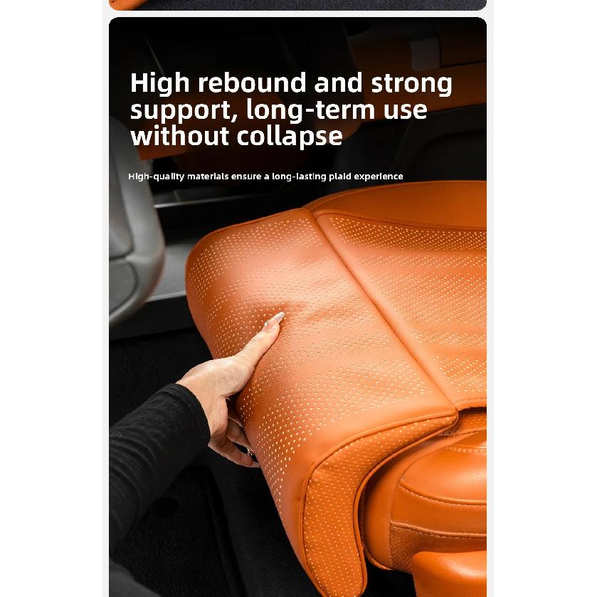 Nappa Leather Leg Support Extension Seat Cover Memory Foam Extender Cushion With Backrest Car Interior Accessories Universal Car