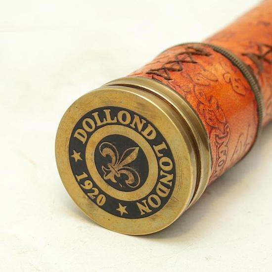 38.1 Cm Brass Telescope with Leather Case Dollond London 1920 Style Telescope Pirate Spyglass Décor Nautical Collectible Monocular Gift