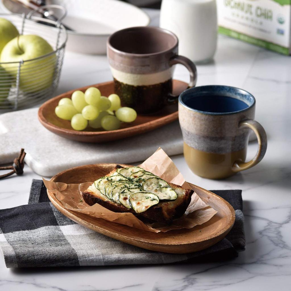 Aito Manufacturing [Glaze Works] Pair Porcelain Mug & Wooden Tray Set 350ml Mino Ware Made In Japan 266765