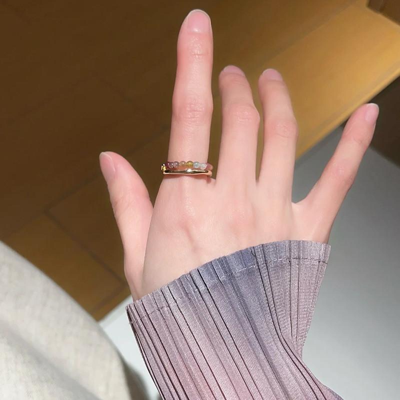 Stunning Glacier Mint Blue Enamel Ring Featuring Unique Floral Design For Women