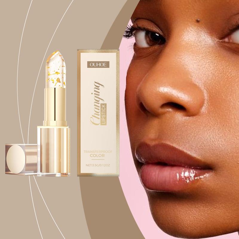 Lightweight Color Changing Lip Balm Gold Specks Moisturizing Non Greasy Personalized Gloss for Party Makeup Looks