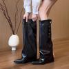 2026 Autumn/Winter New White Women's Pointed Slope Can't Keep Up with Knee High Heels Long Boots
