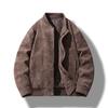 Thickened Cotton Lapel Hong Kong Style Fashion Men's Leather Jacket Youth Jacket Casual Top Jacket