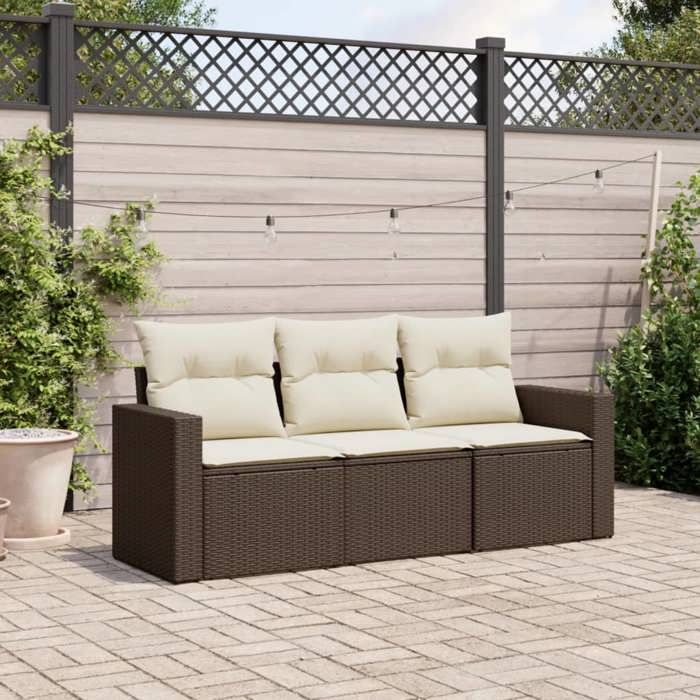 VidaXL Garden Lounge Set with Cushions 3 Pcs, Sofas with Adjustable Feet, Outdoor Furniture Set Patio Terrace, 3251000