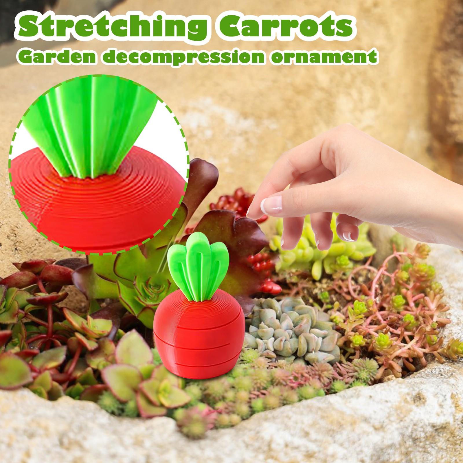 3D Printed Retractable Carrot Garden Decompression Ornaments One Size