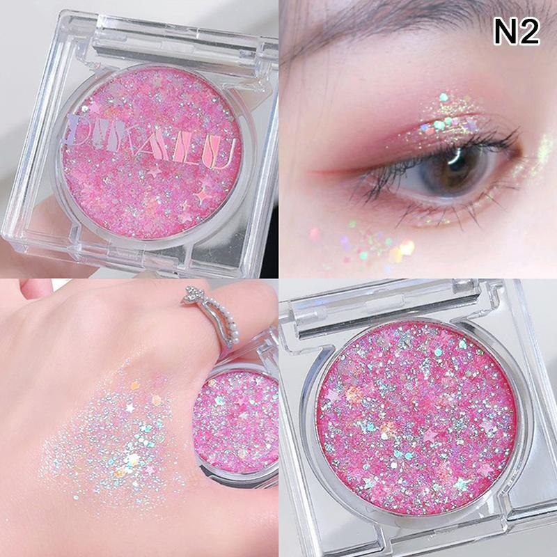 

Shiny Heart Sequin Glitter Gel Eyeshadow Cream Blue Pink Gold Star/Moon Nail Loose Sequins Glue Halloween Party Body Eye Makeup