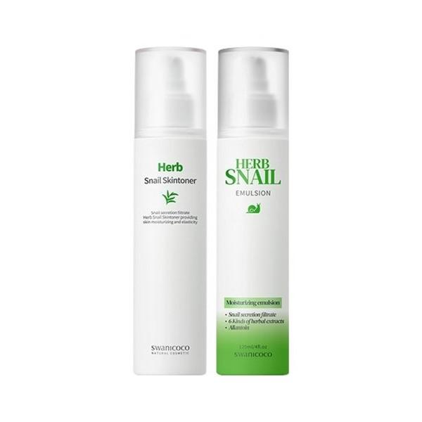 Swanicoco Herb Snail Basic Set Skin Toner 120ml + Emulsion 120ml, 1 Set