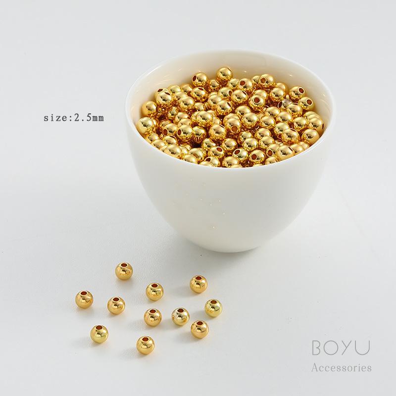 Gold Plated Ball Crimp End Beads Anti-Fade 100pcs Polished for DIY Custom Necklace Jewelry Making Beading Projects