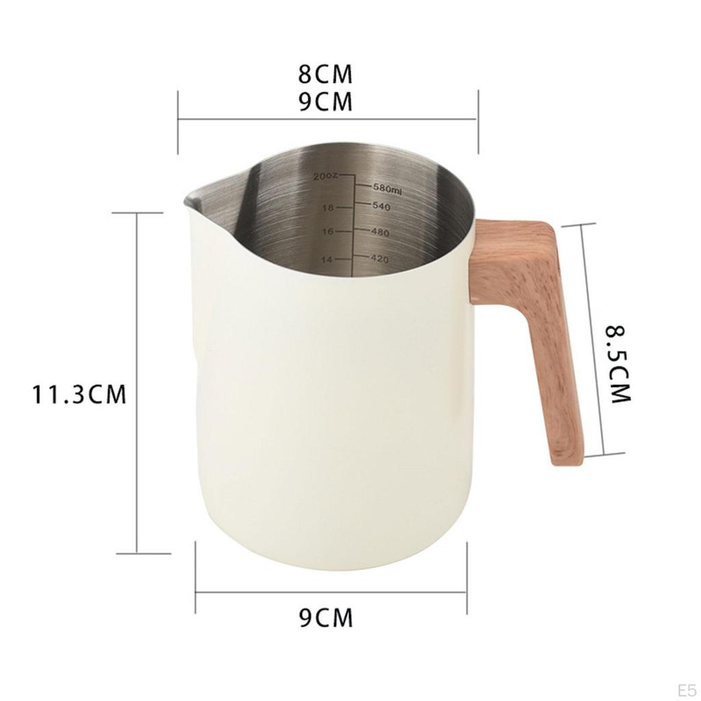 600 ml Mjölkskumningskanna, Idealisk för Espresso, Latte Art och andra konstnärliga kreationer. Easy-tMilk